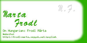 marta frodl business card